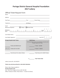 Portage District General Hospital Foundation 2017 Lottery
