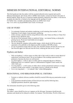 MIMESIS INTERNATIONAL EDITORIAL NORMS