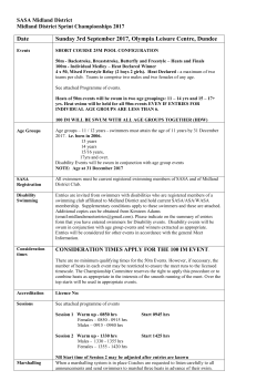 SASA Midland District - Perth City Swim Club