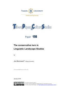 Paper 156: The conservative turn in Linguistic Landscape Studies