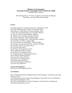 Minutes of the Inaugural