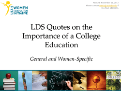 LDS Quotes on Education