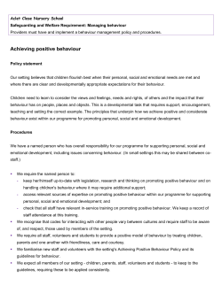 Achieving positive behaviour