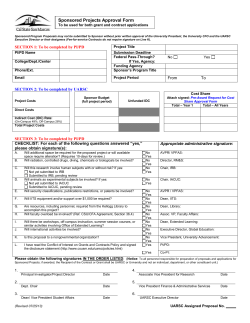 Sponsored Projects Approval Form