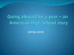 Going abroad for a year * an American High School story
