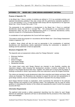 Mixed Use 1 Zone Design Assessment Criteria