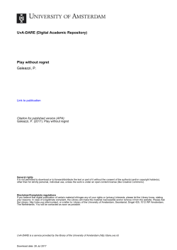 Play without regret - University of Amsterdam