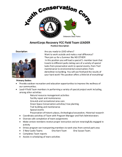 AmeriCorps Recovery YCC Field Team Leader