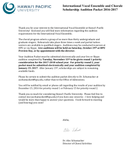 2016-2017 International Vocal Ensemble Audition Packet