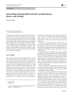 Interesting and impactful research: on phenomena, theory, and writing