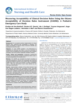 Measuring Acceptability of Clinical Decision Rules Using the Ottawa