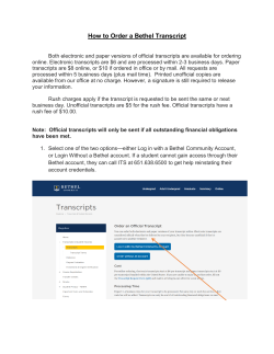 How to Order a Bethel Transcript