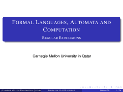 Formal Languages, Automata and Computation