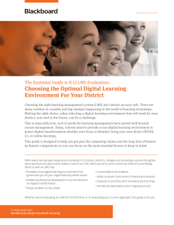 Choosing the Optimal Digital Learning Environment
