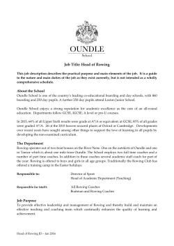 Job Title: Head of Rowing