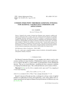 COMMON FIXED POINT THEOREMS SATISFYING INTEGRAL