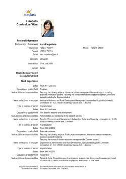 Asta Raupelienė - Ekonomikos ir vadybos fakultetas