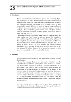 28 Mixed and Behavior Strategies in Infinite Extensive Games