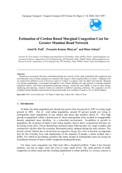 Estimation of Cordon Based Marginal Congestion Cost for