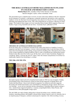 the role australian home magazines have played in colour