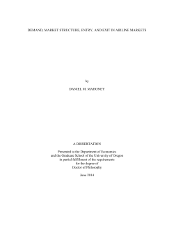 DEMAND, MARKET STRUCTURE, ENTRY, AND EXIT IN AIRLINE