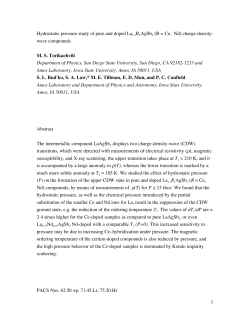 1 Hydrostatic pressure study of pure and doped La1