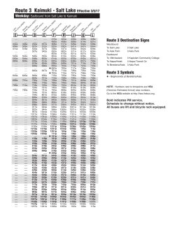 Route 3 Kaimuki - Salt Lake Effective 3/5/17
