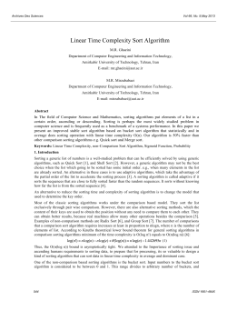 Linear Time Complexity Sort Algorithm