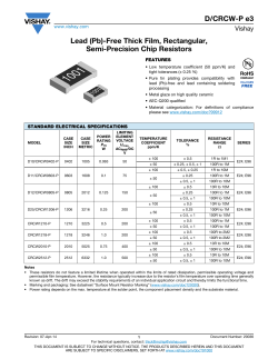D/CRCW-P e3 Lead (Pb)-Free Thick Film, Rectangular, Semi