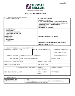 MODEL PAY ACTION WORKSHEET &ndash; Draft 5/12/2000