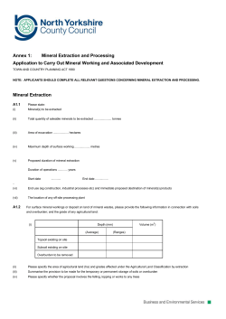 Annex 1 - mineral extraction and processing