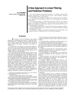 A New Approach to Linear Filtering and