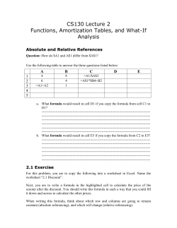 Functions in Excel