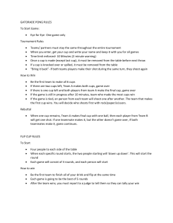 GATORADE PONG RULES To Start Game: &bull; Eye for Eye