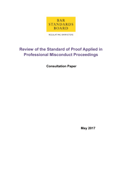 Review of the Standard of Proof Applied in Professional Misconduct