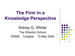 A Knowledge Perspective on the Firm
