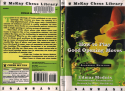 How to Play Good Opening Moves