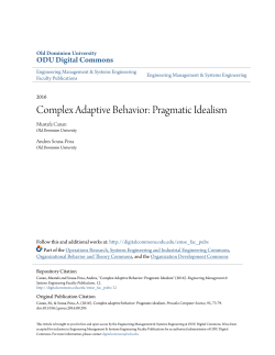Complex Adaptive Behavior: Pragmatic Idealism