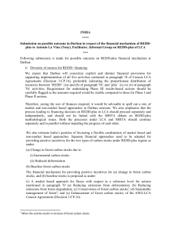 INDIA **** Submission on possible outcome in Durban in respect of