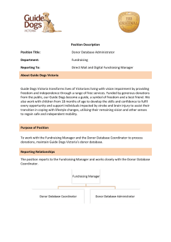 Position Description Position Title: Donor Database Administrator