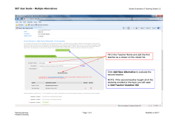 SET User Guide &ndash; Multiple Alternatives Fill in the Teacher Name and