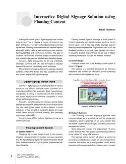 Interactive Digital Signage Solution using Floating Content