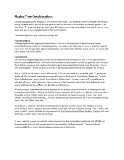 Playing Time Considerations