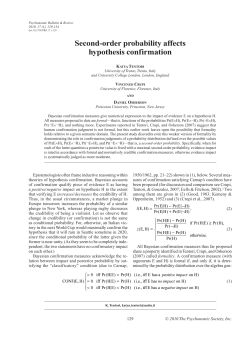 Second-order probability affects hypothesis confirmation