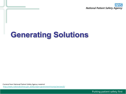2.3. Generating Solutions - National Reporting and Learning