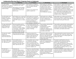 Collaborative Planning Rubric