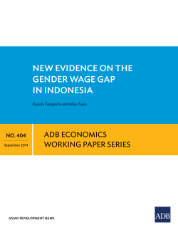 New Evidence on the Gender Wage Gap in Indonesia (Economics