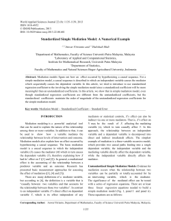 Standardized Simple Mediation Model: A Numerical Example