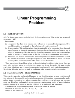 Linear Programming Problem