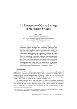 An Emergence of Game Strategy in Multiagent Systems